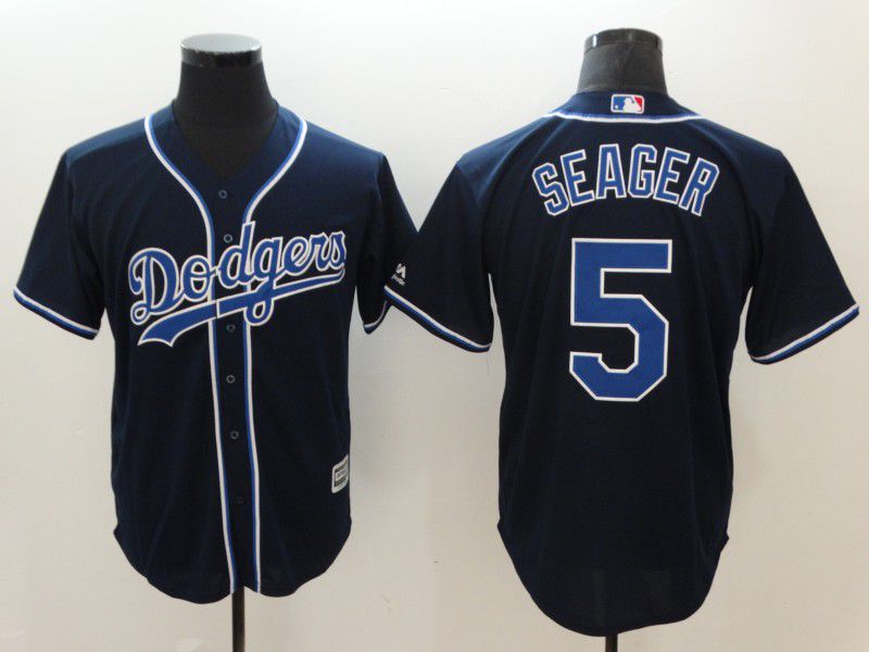Men Los Angeles Dodgers 5 Seager Black Game MLB Jerseys